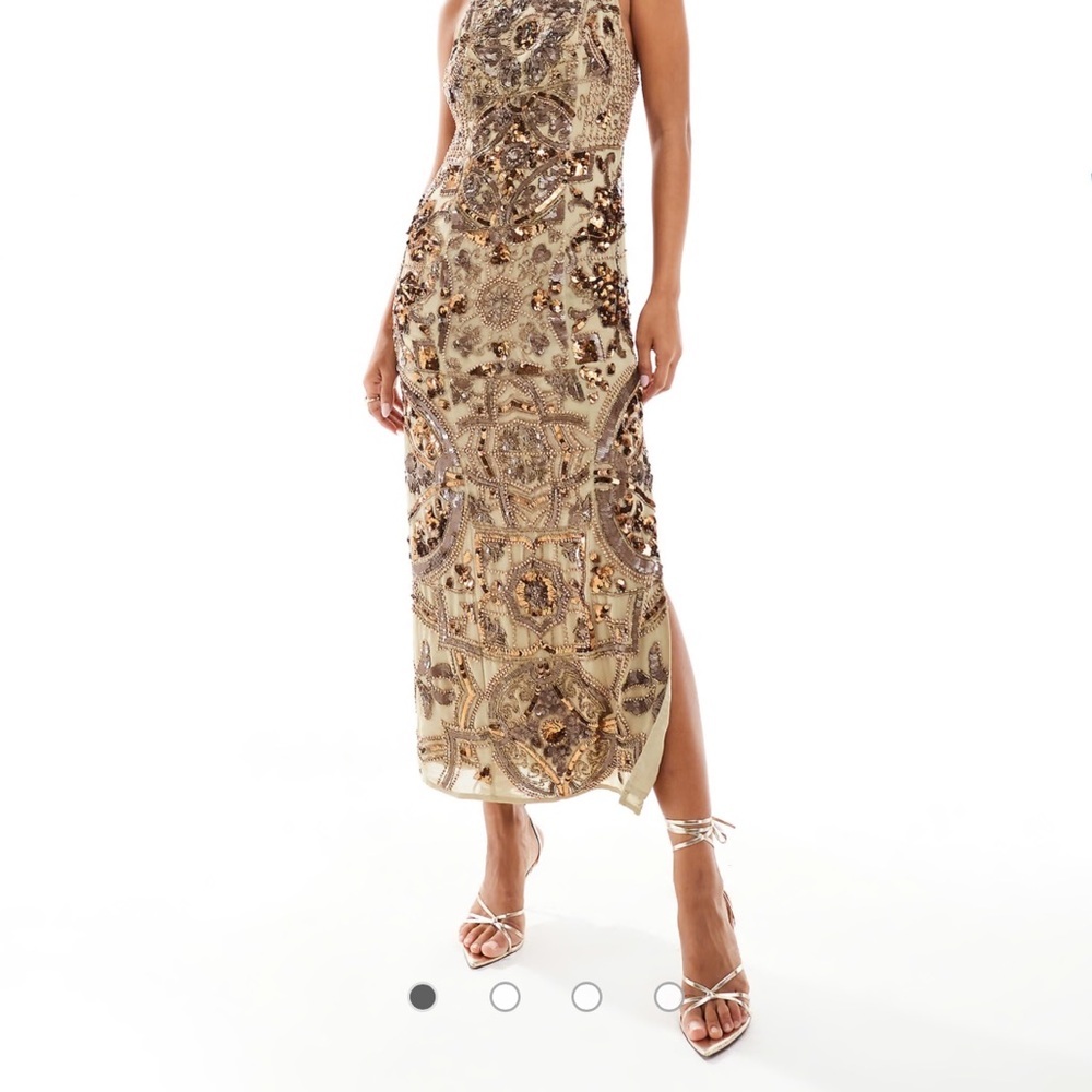 Elegant Gold Embellished Dress